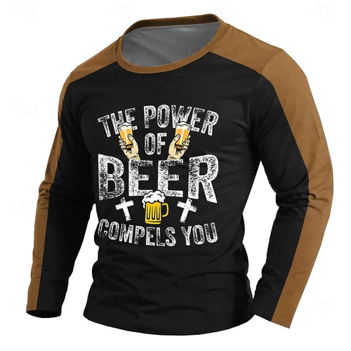 Funny 3D Beer Print T Shirt For Men Fashion