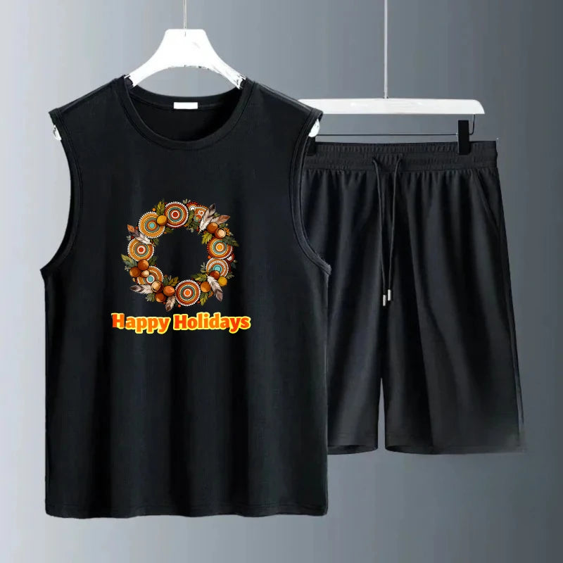 Men's Tank top Sets Summe new men's sets Short Sleeve