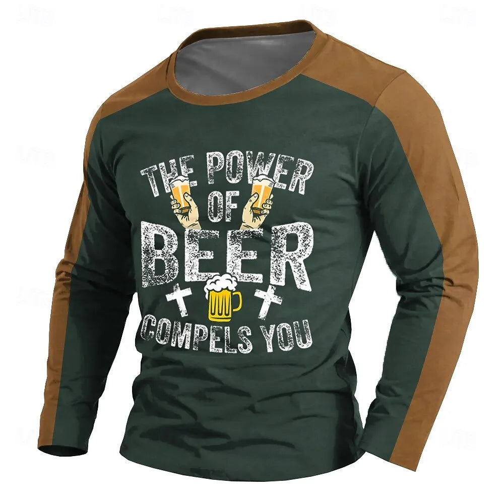 Funny 3D Beer Print T Shirt For Men Fashion
