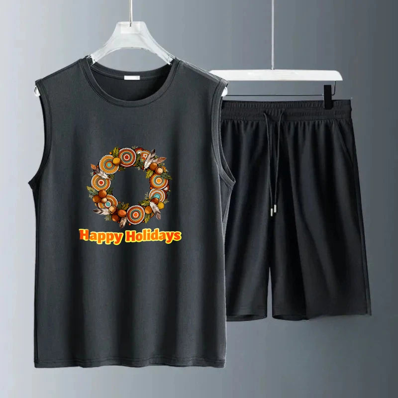 Men's Tank top Sets Summe new men's sets Short Sleeve