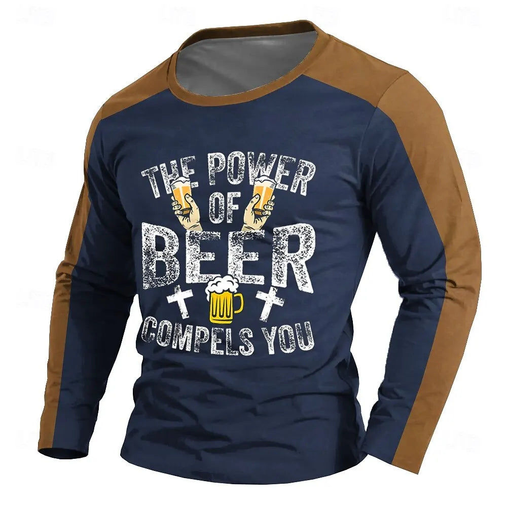 Funny 3D Beer Print T Shirt For Men Fashion